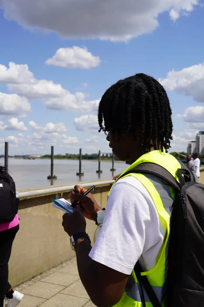 Drawing the river from the path